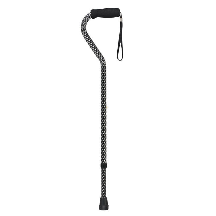 Drive Medical Offset Handle Cane Black Wave, Case of 6 - Black Wave - Case of 6