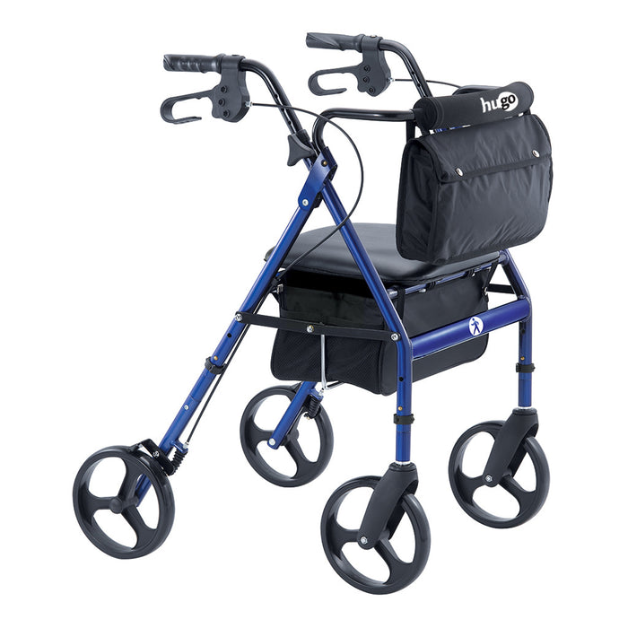 Drive Medical Hugo Elite Rollator with Seat - Blue