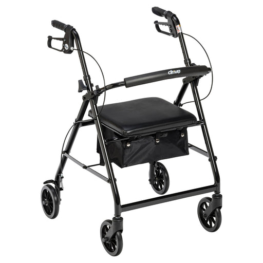 Drive Medical Aluminum Rollator with 6-Inch Casters