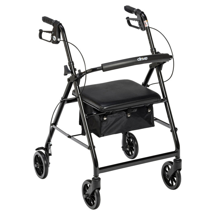 Drive Medical Aluminum Rollator with 6-Inch Casters