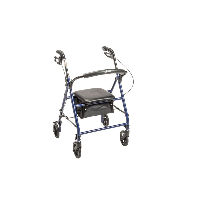 Drive Medical Steel Rollator with 6-Inch Wheels, Knockdown