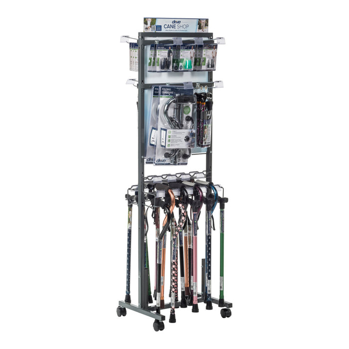 Drive Medical Display Rack with Canes and Accessories