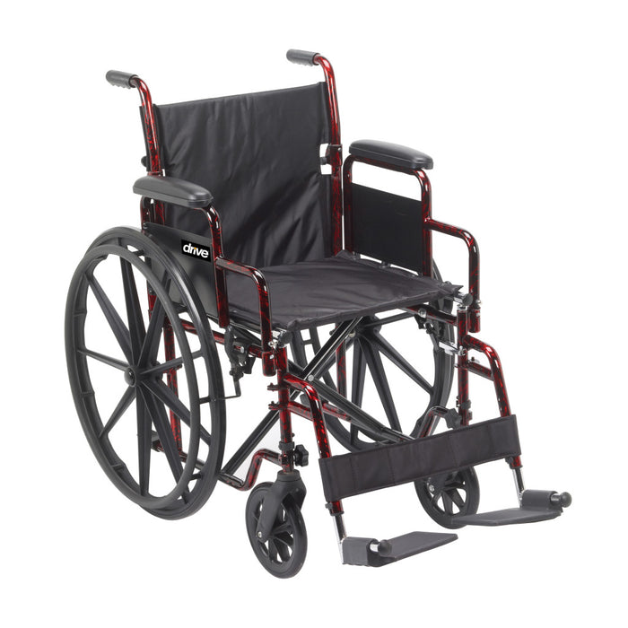 Drive Medical Rebel Wheelchair - 18 inch - Flame Red