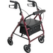 Drive Medical ProBasics Deluxe Aluminum Rollator with 8-inch Wheels, Burgundy — RLA8BG