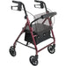 Drive Medical ProBasics Deluxe Aluminum Rollator with 8-inch Wheels, Burgundy — RLA8BG