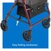 Drive Medical ProBasics Deluxe Aluminum Rollator with 8-inch Wheels, Burgundy — RLA8BG