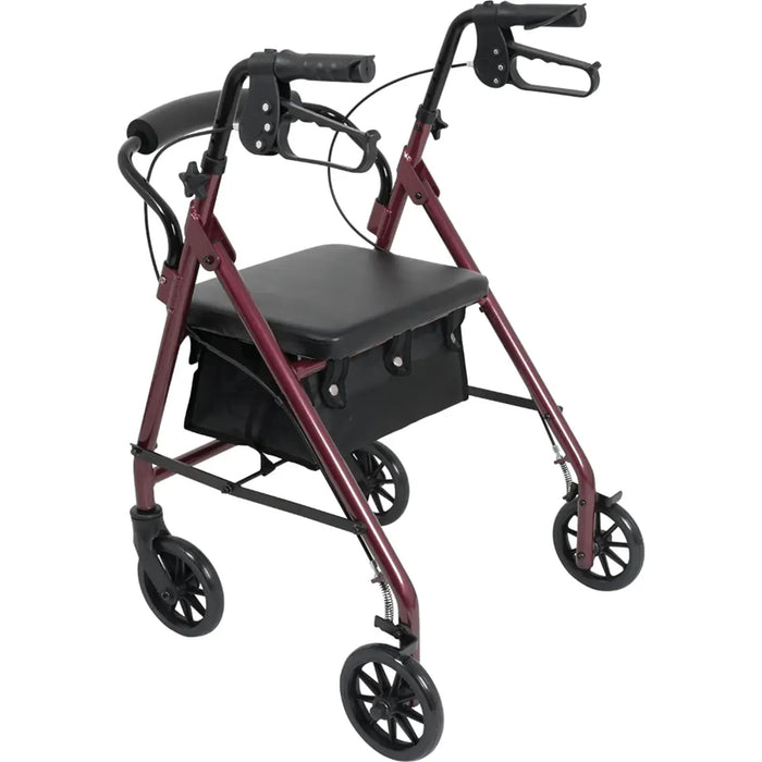 Drive Medical ProBasics Junior Rollator with 6-inch Wheels, Burgundy, — RLAJ6BG