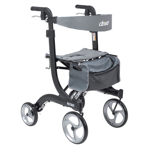Drive Medical Nitro Aluminum Rollator, Tall Height, 10 — RTL10266BK-T