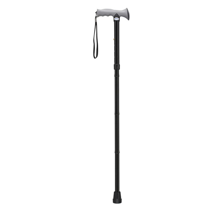 Drive Medical Aluminum Folding Canes with Gel Grip, Height Adjustable — Case Of 6 — RTL10370BK