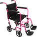 Drive Medical ProBasics Aluminum Transport Wheelchair, 19-inch, Pink — TCA1916PK