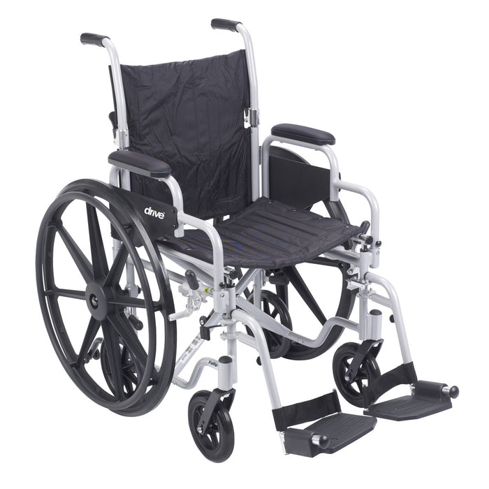 Drive Medical Poly-Fly High Strength, Lightweight Wheelchair/Flyweight Transport Chair Combo — TR18