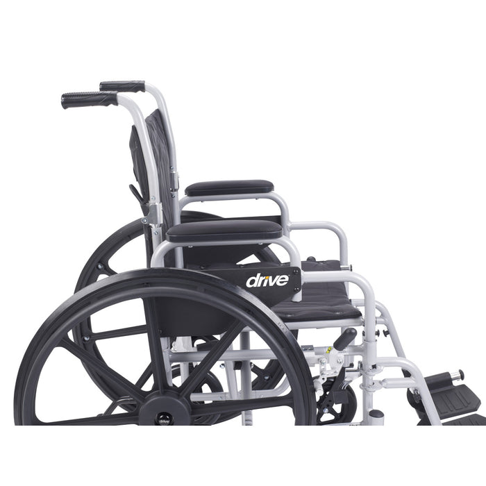 Drive Medical Poly-Fly High Strength, Lightweight Wheelchair/Flyweight Transport Chair Combo — TR18