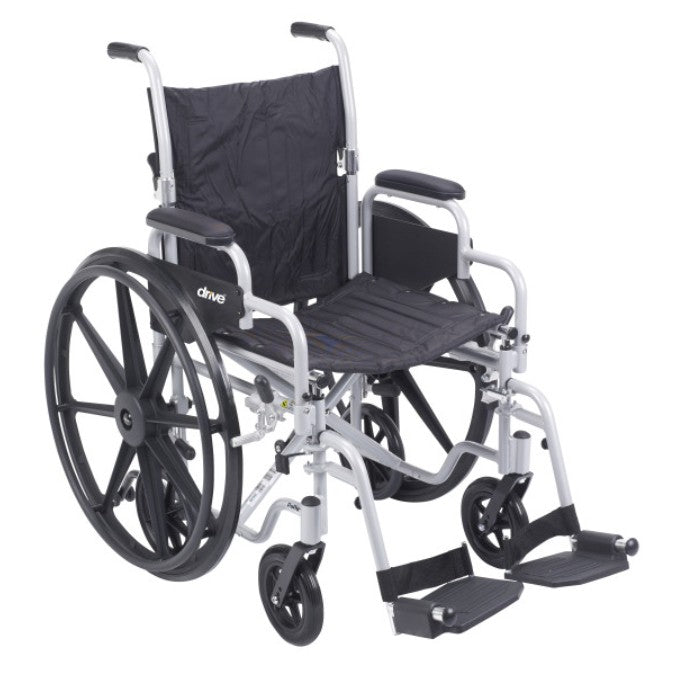 Drive Medical Poly-Fly High Strength, Lightweight Wheelchair/Flyweight Transport Chair Combo — TR20