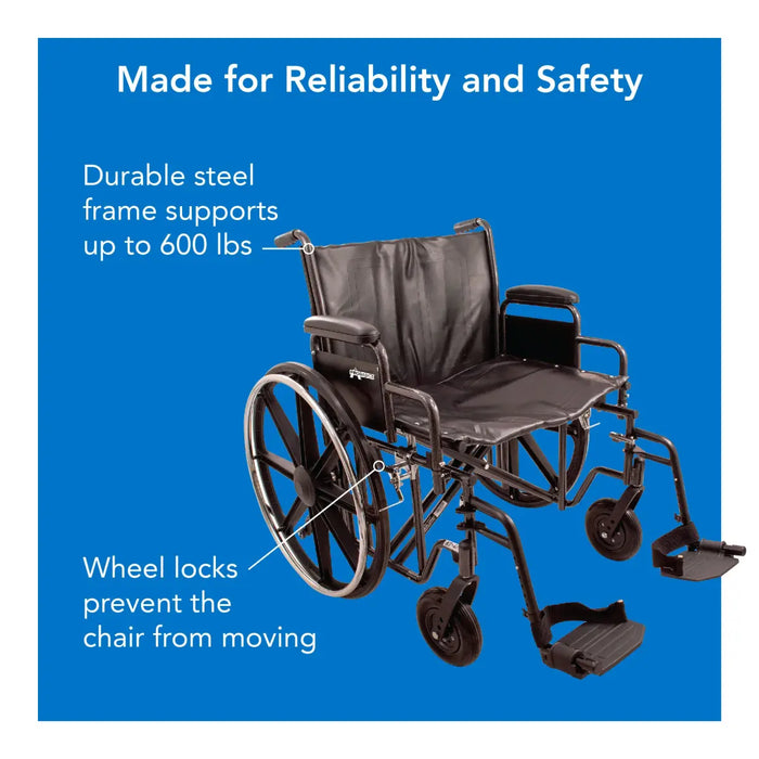 Drive Medical ProBasics Heavy Duty K0007 Wheelchair, 28 — WC72820DS