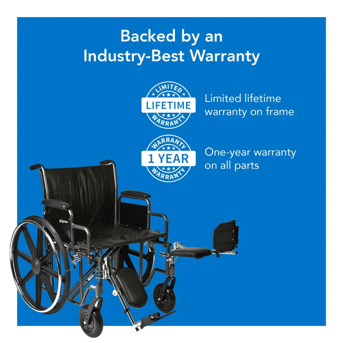 Drive Medical ProBasics Heavy Duty K0007 Wheelchair, 28 — WC72820DS