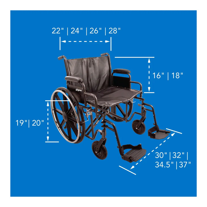 Drive Medical ProBasics Heavy Duty K0007 Wheelchair, 28 — WC72820DS