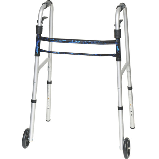 Drive Medical ProBasics Sure Lever Release Folding Walker with 5" Wheels — WKAAWSLB