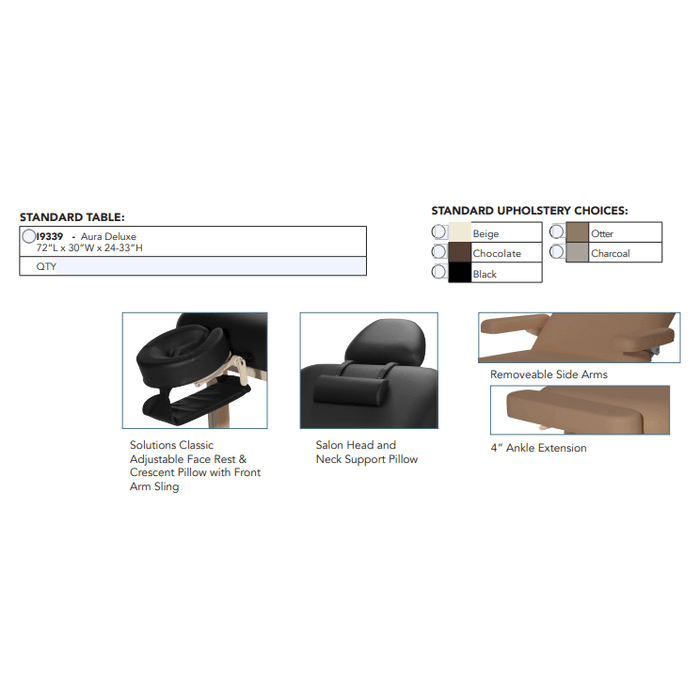 Custom Craftworks Spa Series Aura Basic Stationary Table I9337 - DENTAMED USA