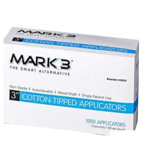 Cotton Tipped Applicators - MARK3 Cotton Tipped Applicators 3 1000/bx - MARK3 / 100-2003 Cotton Tipped Applicators
