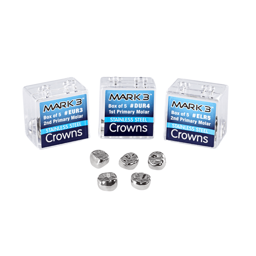 MARK3 Primary Molar Stainless Steel Pedo Crowns 5/pk - DENTAMED USA