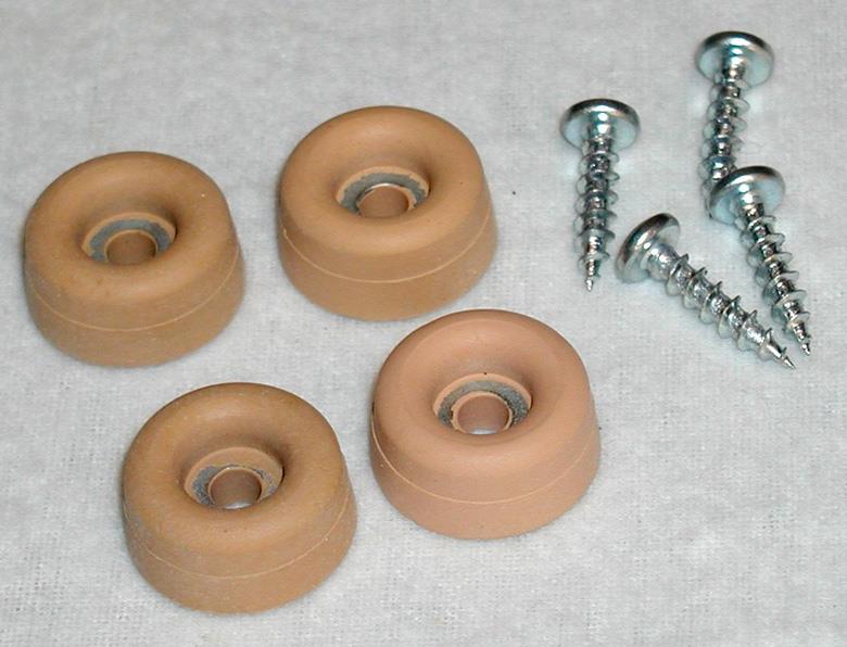 Custom Craftworks Kit Containing 4 Rubber Feet and Screws for Portable Table