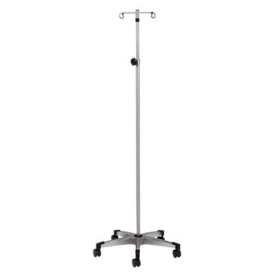 Clinton Industries IVS-352 Stainless Steel, Five-Leg, 2-Hook IV Pole