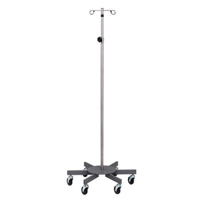 Clinton Industries IVS-7332 Stainless Steel, Six-Leg, 2-Hook IV Pole
