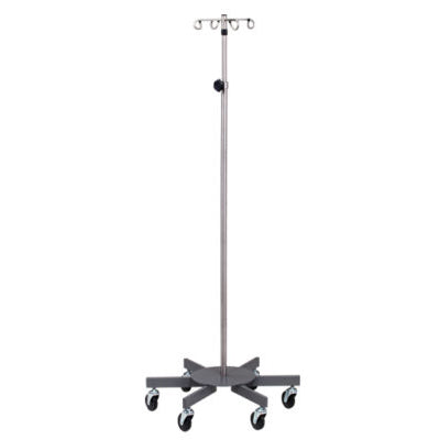 Clinton Industries IVS-7334 Stainless Steel, Six-Leg, 4-Hook IV Pole