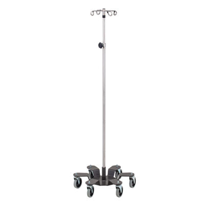 Clinton Industries IVS-734 Six-Leg, 4-Hook Stainless Steel Infusion Pump Stand