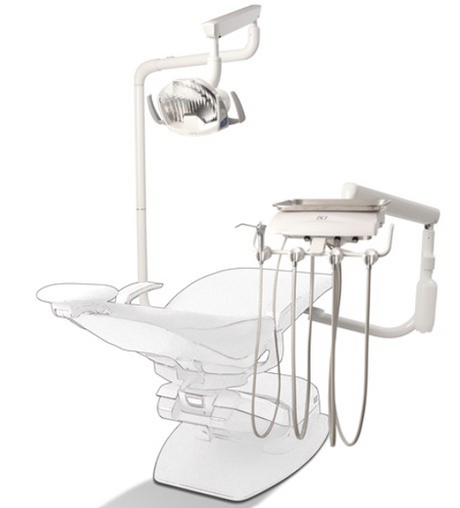 DCI Reliance Swing Mount Pole w/Auto Dental Unit & Light Pole Gray PN RS4050 - Dentamed USA