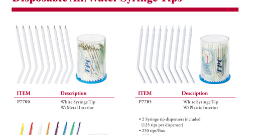 tpc disposable air water syringe tips