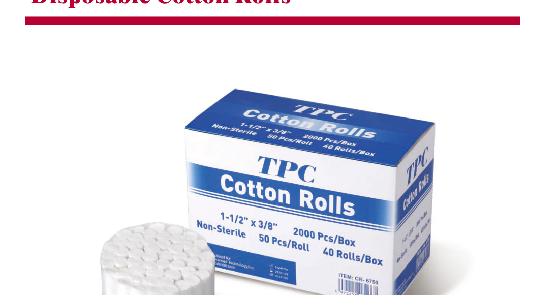 tpc disposable cotton rolls