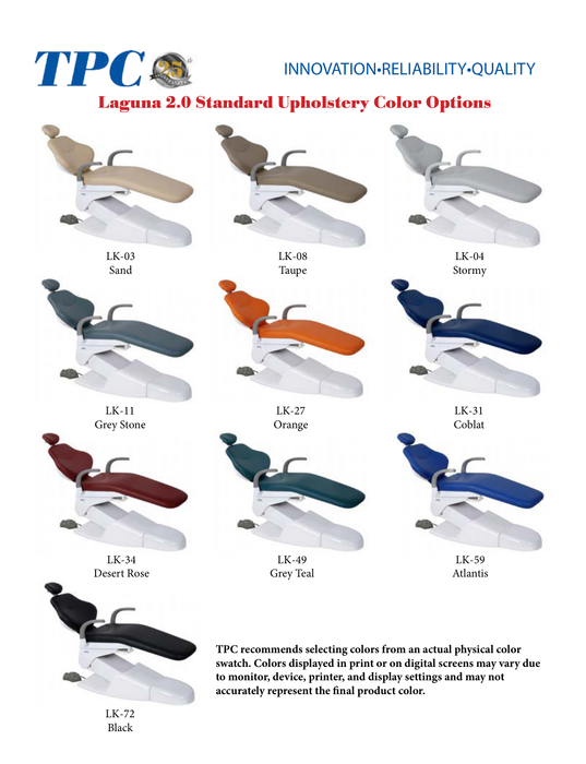 TPC Laguna 2.0 upholstery colors