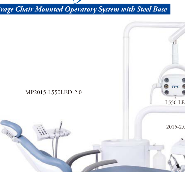 tpc mirage 2 0 operatory package with cuspidor and lustrous led steel base