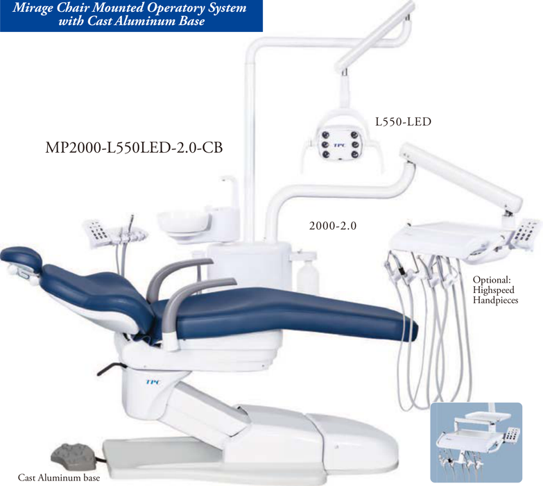 tpc mirage 2 0 operatory package with lustrous led cast aluminum base
