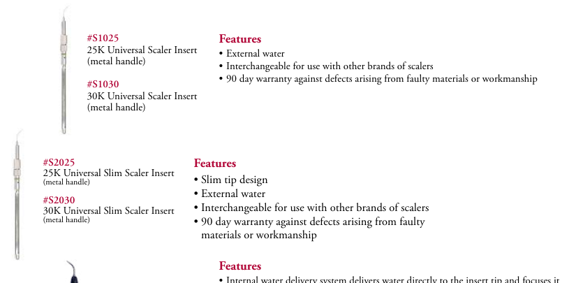 tpc ultrasonic scaler inserts
