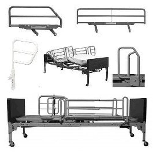 Illustrative Graham-Field bed rail styles; A8340 head half rails sold separately, bed not included.