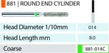 MARK3 Blue Streak Round End Cylinder Diamond Burs