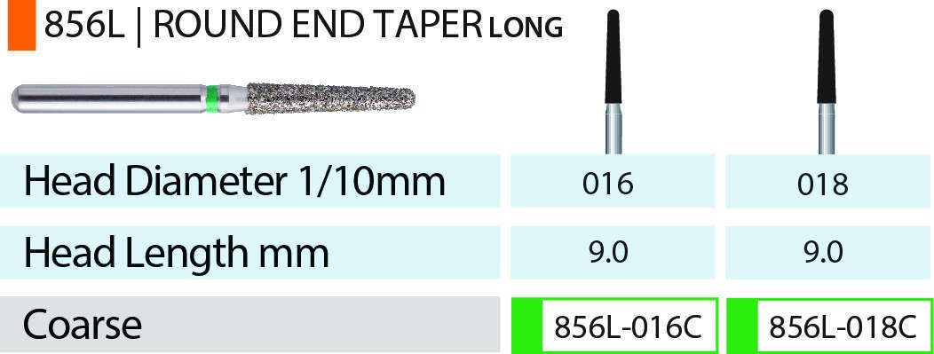 MARK3 Blue Streak Round End Taper Diamond Burs