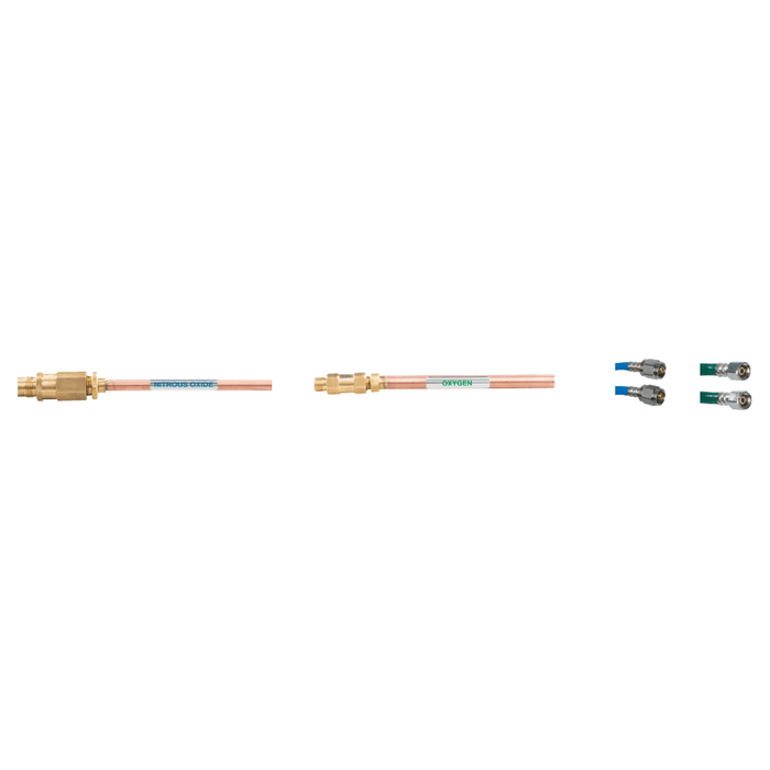 Belmed Risers with Check Valves with DISS X DISS Hoses V200 - DENTAMED USA