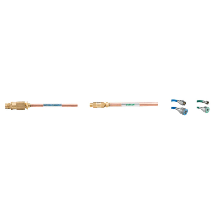 Belmed Risers with Check Valves and DISS X Quick Connect Coupler Hoses - DENTAMED USA