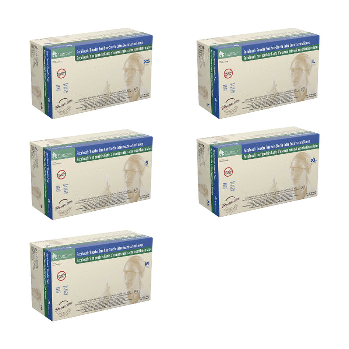 Dynarex AccuTouch Latex Exam Gloves, Powder-Free